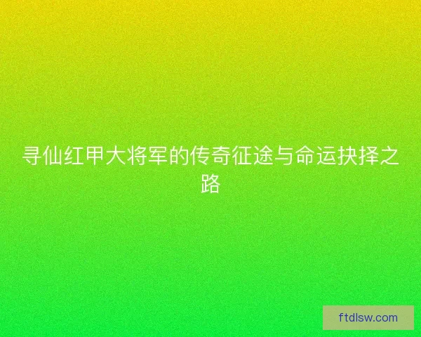 寻仙红甲大将军的传奇征途与命运抉择之路
